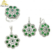 Gümüş zirkon taşlı set